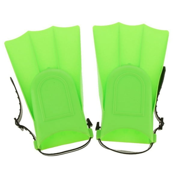 ITSELFER Kids Adjustable Flippers Fins Swimming Diving Learning Tools (Green)