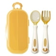 thumbnail image 2 of Clearance Tableware under $8 Toddler Utensils Self Feeding Flatware Set WithTravel Case Baby Spoons And Forks With Silicone Bendable Handle Easy Grip Heat Ideal For Kids Stage, 2 of 9