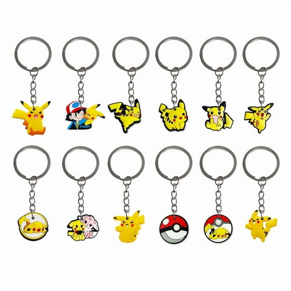 12pcs Cartoon Keychains for Kids Party Favors Mini Cute Keyring for Classroom Prizes Birthday Christmas Party Goodie Bag Stuffers Supplies