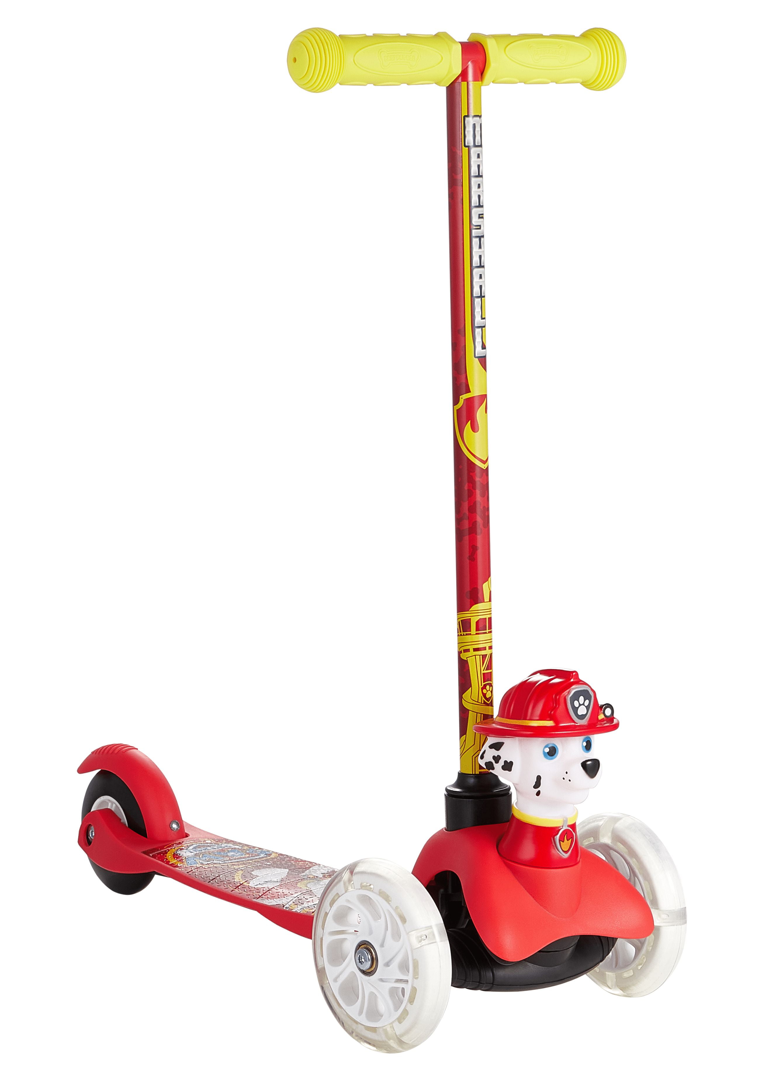 Paw Patrol Marshall Ride-N-Glide Buddies 3D Toddler Scooter, 3 Wheel Scooter for Kids Ages 3+, Red