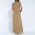 thumbnail image 5 of Baqcunre Maxi Dresses for Women 2024 Women's Summer Casual Dress Sleeveless V Neck Vent Maxi Loose Dress Boho Beach Long Sundress with Long Dress Dresses for Women 2024 Summer Dresses for Women 2024, 5 of 7