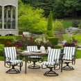 thumbnail image 6 of ARDEN Outdoor Dining Chair Cushion 20 x 20, Stone Grey Cabana Stripe, 6 of 11