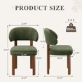 thumbnail image 3 of AFO Modern Adult Velvet Solid Print Dining Side Chairs, Green (Set of 2), 3 of 9