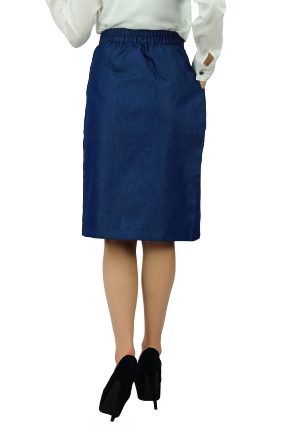 Women's High Waist A-Line Skirt Patch Work Summer Denim Skirts