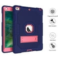thumbnail image 4 of Dteck iPad 6th Generation Case with PET Screen Protector, Kids Case For iPad 5th Gen with Pencil Holder, Heavy Duty Rugged Dropproof Shockproof Case Kickstand Protective Cover, Navy+Rose, 4 of 8