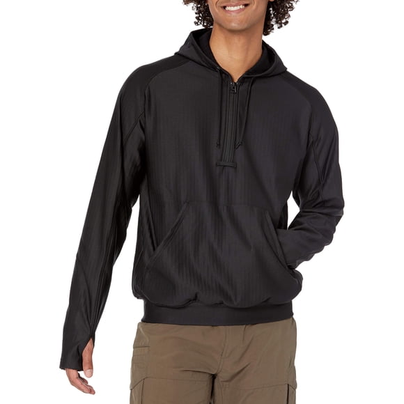 Sudadera con Capucha de Forro Polar a Cuadros Tru-Spec para Hombre, Talla Mediana, Negra