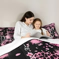 thumbnail image 4 of Manfei Eiffel Tower 7-Piece Bedding Comforter Set,Romantic France Paris King Bedding Sets,Pink Leopard Print Bed Sheets For Girls,Luxury Bedroom Decor, 4 of 8