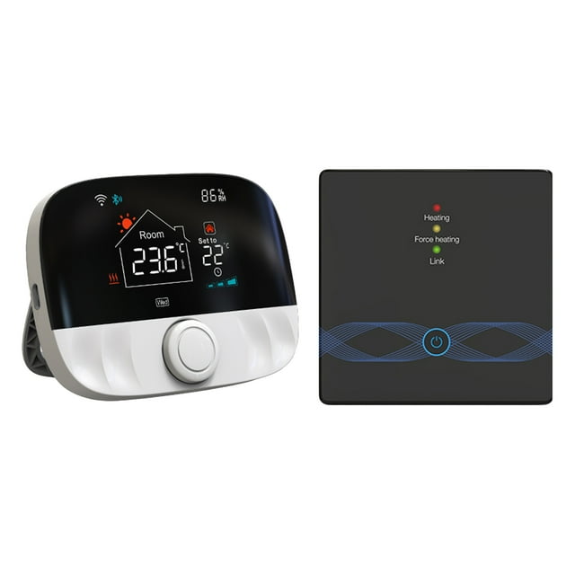 Termostato de caldera inteligente WIFI con aplicación Control de voz Pantalla LCD colorida Termostato inteligente Termostato de habitación programable digital Romacci Termostato