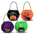 thumbnail image 1 of 4Pcs Trick or Treat Candy Goodies Gift Handbag, Halloween Candy Bags, Halloween Pumpkin Baskets, Reusable Pumpkin Bags for Kids Costume Party, 1 of 5