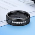 thumbnail image 5 of MomentWish Black Tungsten Rings for Men Moissanite Promise Ring Wedding Band Valentine's Day Birthday Gifts-Size9, 5 of 10