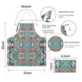 thumbnail image 7 of Multicolor Ethnic Paisley Pattern Apron-Garden Aprons for Women with Pockets-Cotton Linen Waterproof Kitchen Cooking Gardening Aprons Adjustable for Kitchen,Cooking,BBQ and Salon 33x27 Inch, 7 of 7