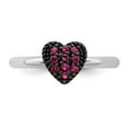 thumbnail image 4 of 925 Sterling Silver Stackable Expressions Cr Ruby Heart Ring Size: 5; for Adults and Teens; for Women and Men, 4 of 5