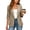 A184 Khaki, variant on Xdegoge Womens Ruched 3/4 Sleeve Blazer Shawl Lapel Open Front Cardigan Jacket Casual Office Business Work Suit Lightweight Professional Outerwear Blouses Tops