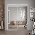 thumbnail image 2 of 60" x 80" H Aluminum Frame 1 Lite Tempered Mirrored Sliding Closet Doors with Installation Hardware Kit, 2 of 8