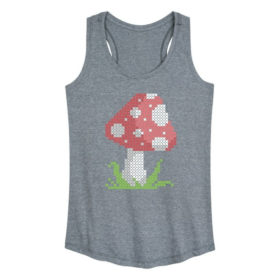 Instant Message - Cross Stitch Mushroom - Women's Racerback Tank Top