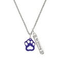 thumbnail image 1 of Delight Jewelry Acrylic Small Paw Purple Silvertone Be Strong and Courageous Bar Charm Necklace, 23", 1 of 4