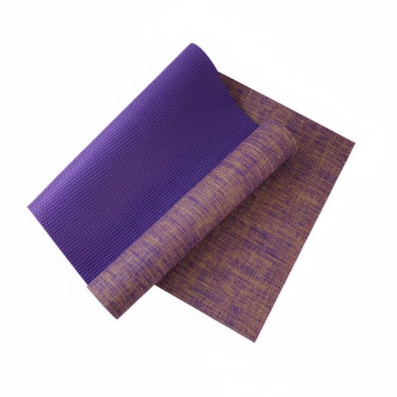 Luwecf Linen PVC Exercise Mat High-Density Thick Exercise Mat Shock Absorbing for Home Purple