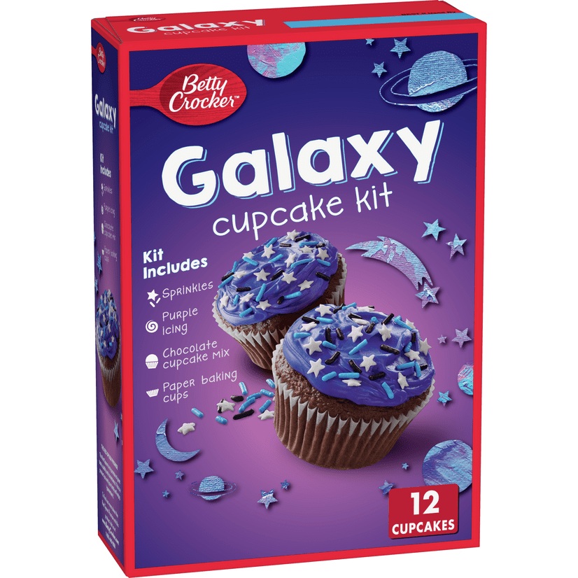 Betty Crocker Ready to Bake Galaxy Cupcake Kit, 13.9 oz, 12 ct