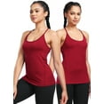 thumbnail image 3 of NELEUS Womens Yoga Tank Tops Racerback Athletic Workout Strap Camisole Shirts,Black+Gray+Red,US Size XL, 3 of 8