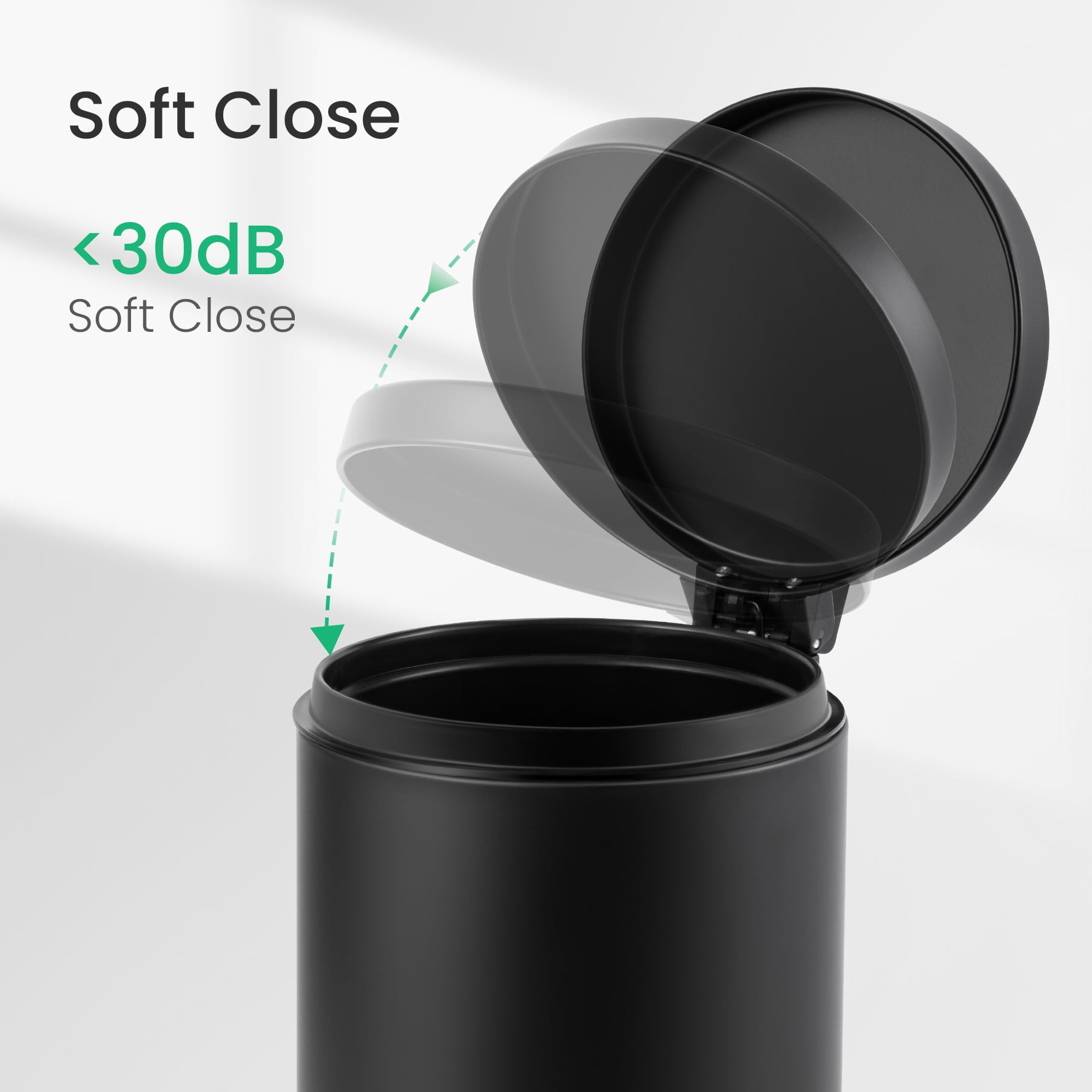 Cesun 4.5 Liters / 1.2 Gallons Bathroom Garbage Can with Lid, Mini Round Wastebasket, Black