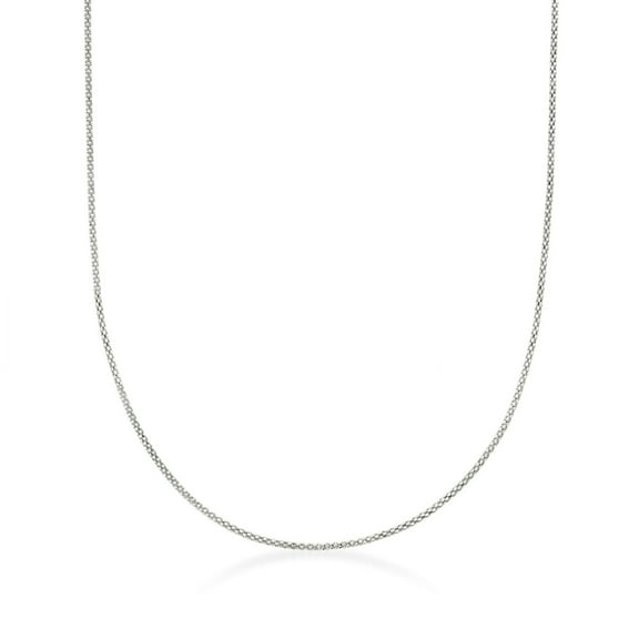 Ross-Simons 1mm 14kt White Gold Adjustable Popcorn-Chain Necklace, Women's, Adult