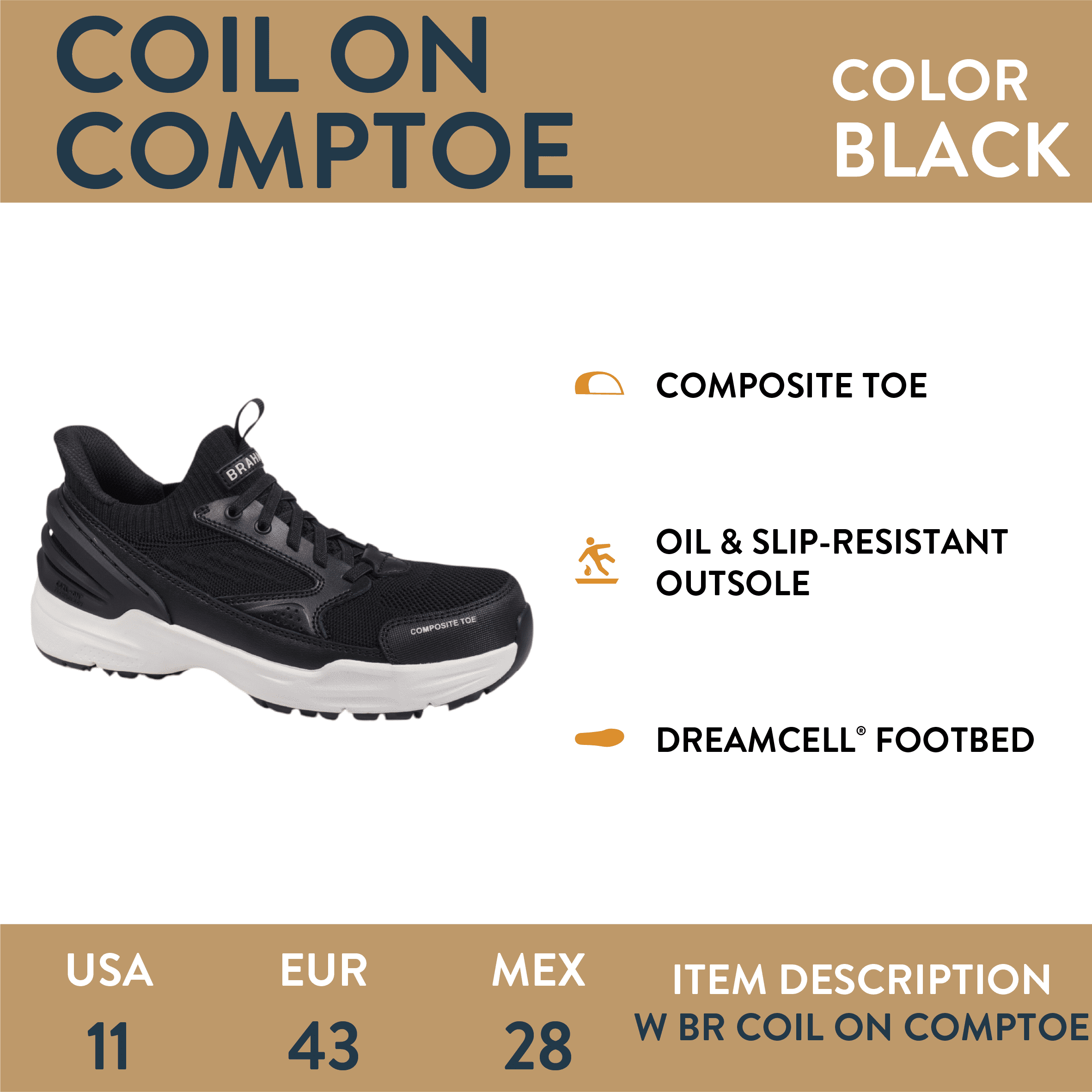 Brahma Women's Composite Toe Coil On Work Shoes