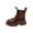 Brown, variant on Mgmyaa Girls' British Style Solid Color Short Boots for Fall, Fashionable Mid-Calf Boots for Little and Big Kids