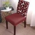 thumbnail image 3 of Chair Covers for Dining Room Set of 6,Christmas Winter Snowflakes Reindeer Stretch Seat Protector Removable Washable Chairs Slipcovers for Kitchen Banquet Wedding Hotel,Red Black Buffalo Plaid, 3 of 6