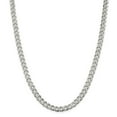 thumbnail image 1 of Solid 925 Sterling Silver 7mm Pav_ Cuban Curb Chain Necklace 18" - with Secure Lobster Lock Clasp, 1 of 5