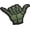 Green, variant on Funny Glow Dark Shaka PVC Patch Compatible with Velcro Patches for Backpacks and Hats,Hang Loose Gesture Badge