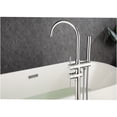 thumbnail image 3 of JERFIT Floor Mounted Tub Faucet with Hand Shower, Single Handle Freestanding Bathtub Filler in Chrome, Brushed Nickel Finish, 3 of 8