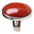 thumbnail image 2 of Anillo Ajustable de piedras preciosas de Cristal Natural Zulema rojo ovalado, 2 of 5