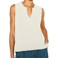 thumbnail image 2 of Sleeveless Women Solid Color V-Neck Knit Vest Sweater, 2 of 5