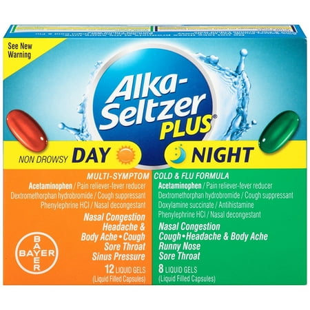 Alka-seltzer Plus Day/Night Cold and Flu Combo Pack Liquid Gels, 20