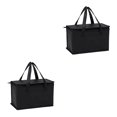 thumbnail image 2 of Sonducket Bolsa de aislamiento no tejida, caja plegable con estilo reflectante para mantener el calor, contenedor de almuerzo para actividades al Negro Groß 2Conjunto, 2 of 6