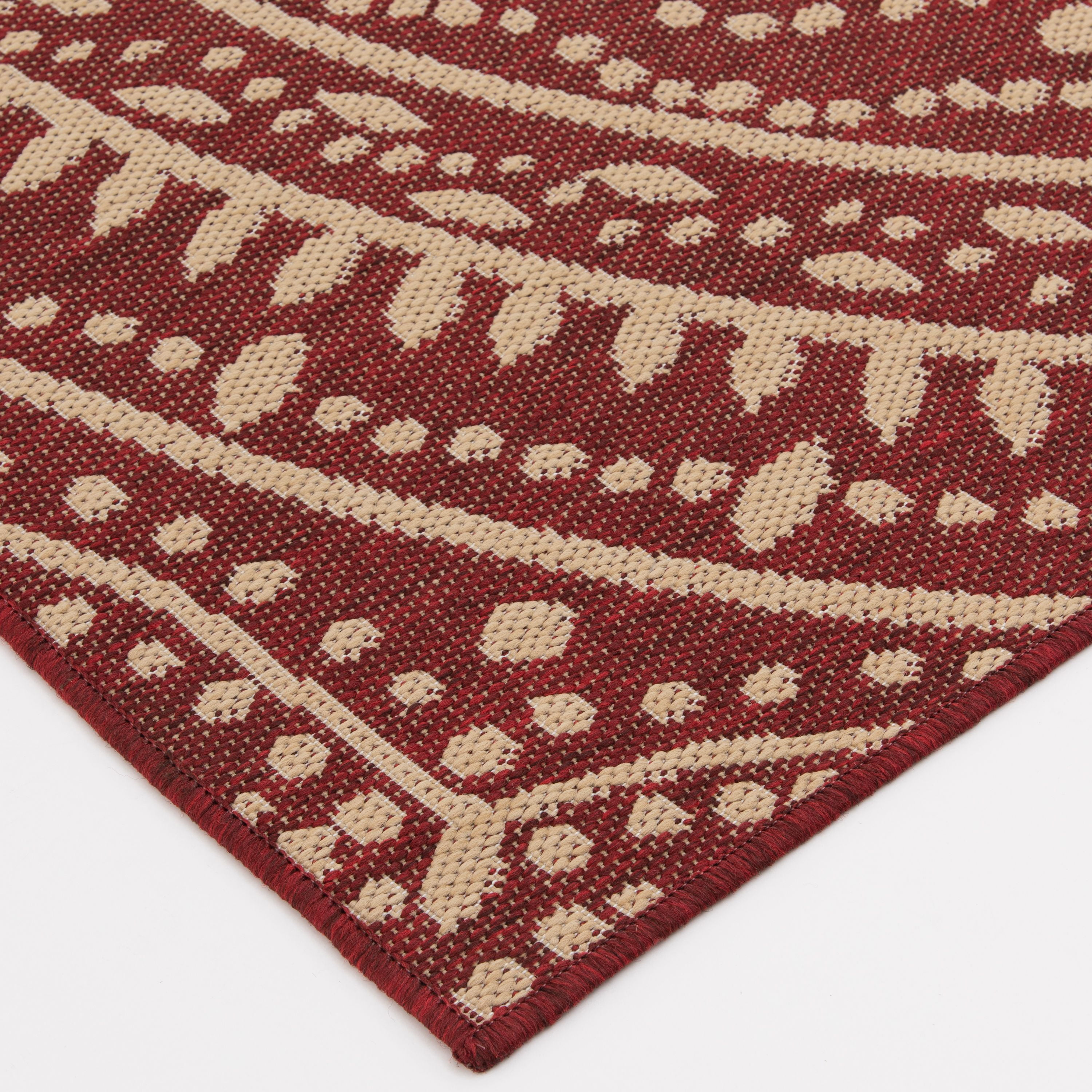 Mainstays 6'6"x9'6" Red Global Medallion Outdoor Area Rug