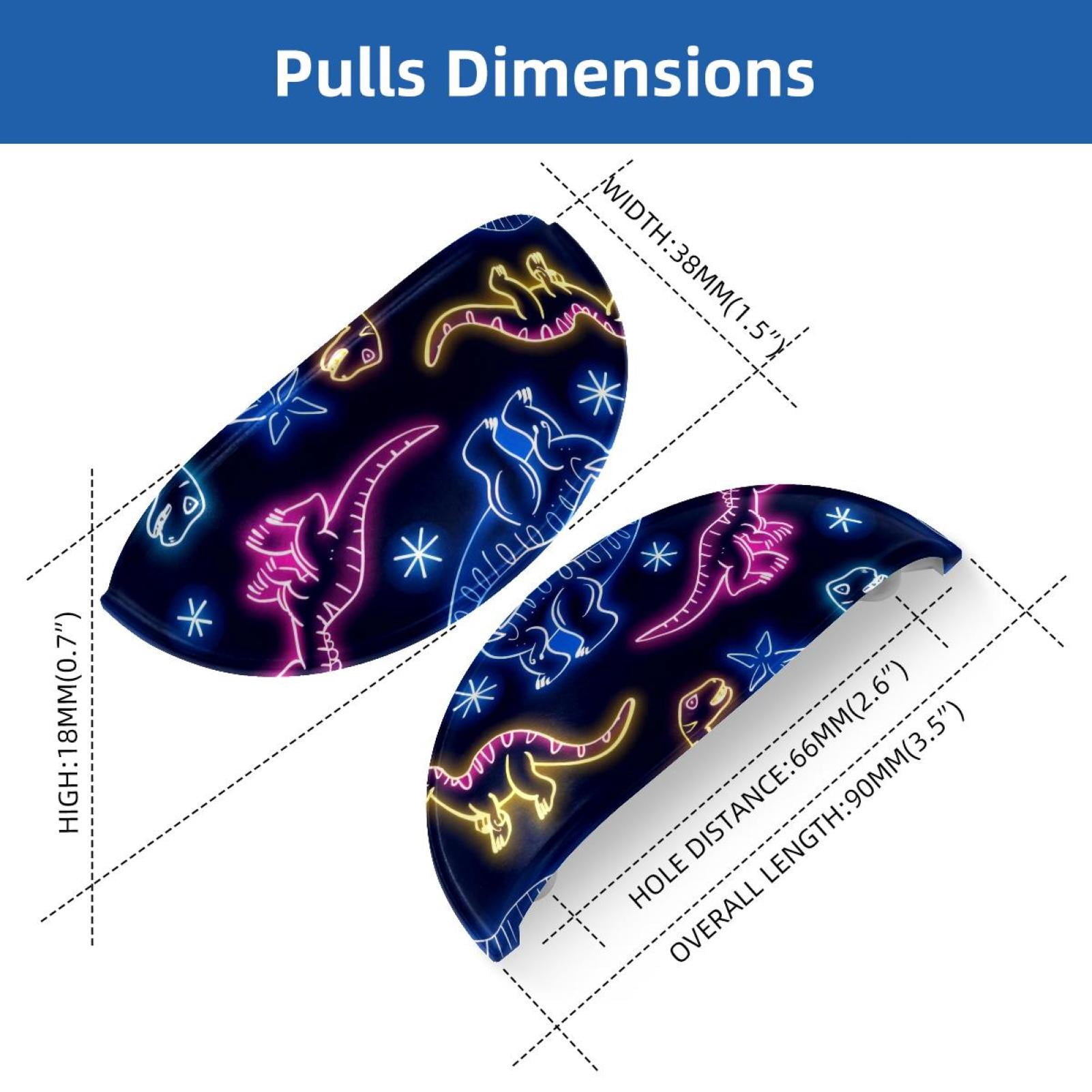 PhooArto 6 Pcs Cup Drawer Pulls, Neon Dinosaur Funny Pattern Shell Shape Handles Cabinet Knobs for Dresser Cupboard Closet Wardrobe with Screws