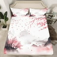 thumbnail image 2 of Erosebridal Pink Cherry Blossoms Queen Sheet Sets, Natural Mountain Tree Bedding Queen Size 4-Piece, 2 of 7