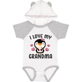 thumbnail image 3 of Inktastic I Love My Grandma with Cute Penguin and Hearts Girls Baby Bodysuit, 3 of 5