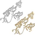 thumbnail image 1 of Liitata 2 Pcs Finger Chain Rings Chain Hollow Full Finger Rings Punk Chain Knuckle Joint Rings For Women Girls Birthday Dating Party Halloween Jewelry, 1 of 5