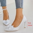 thumbnail image 6 of SCHUHLAND Elegant Bowknot Glitter Pumps for Women, Pointed Toe Super High Thin Heel Wedding Shoes, Silver/Pink, Sizes 34-40, 6 of 16