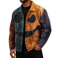thumbnail image 3 of GrmtClth Autumn Mens Halloween Black Cat Pumpkin Overshirt Jacket Long Sleeve Snap Buttons Loose Cut Halloween Casual Street Outerwear Dark Gray M, 3 of 6