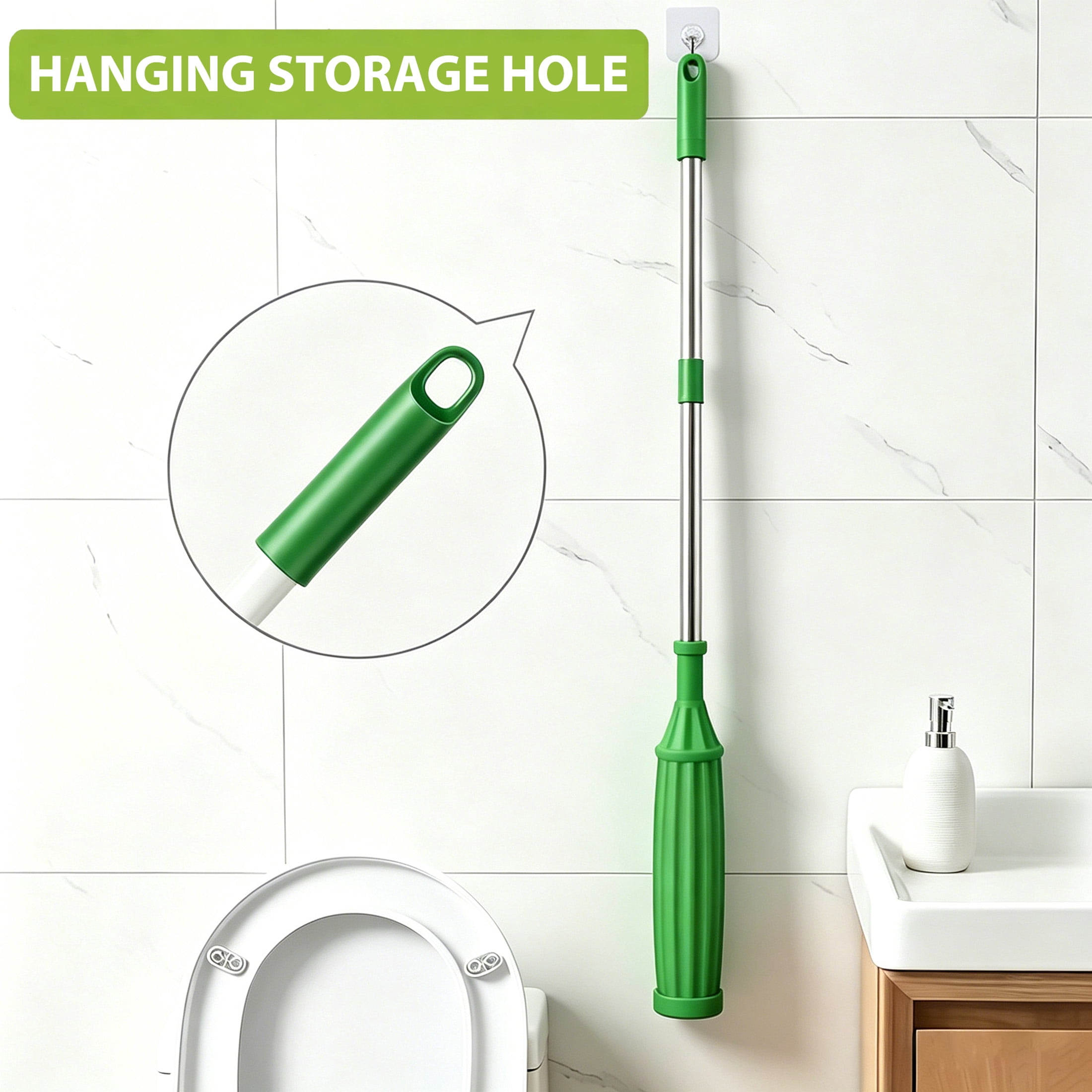 GARITIN Self-Wringing Twist Mop, Microfiber Floor Mop for Household Cleaning, Green