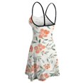 thumbnail image 5 of Peach Watercolor Floral Pattern Design Sweet Elegant Slip Dress Women Korean Kawaii Dress, 5 of 6