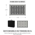 thumbnail image 6 of SIXHOME Outdoor Rug 6'x9' Waterproof Reversible Patio Rug Boho Floral Indoor Outdoor Rugs Lightweight Plastic Straw Ourdoor Carpet for RV Camping Deck Balcony Modern Porch Decor Gray, 6 of 6