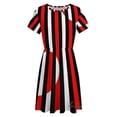 thumbnail image 4 of Black White And Red All Over! Dress Summer Street Style Dresses Female Short Sleeve Printed Sundress, 4 of 7