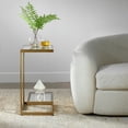 thumbnail image 3 of Uttermost Musing Transitional Metal & Glass Accent Table in Brushed Brass/Clear, 3 of 6