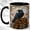 Black, variant on Autumn Raven Coffee Mug, Stained Glass Bird Mug, Ceramic 11 oz