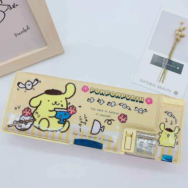 Sanrio Cartoon Pencil Cases Mymelody Kuromi Hellokitty Cinnamoroll Pochacco  Double-sided Pen Case Stationery Students Supplies 