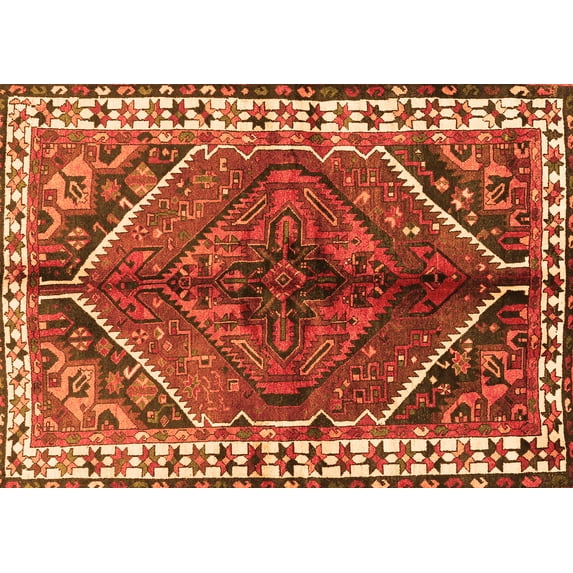 Ahgly Company Indoor Rectangle Persian Orange Traditional Area Rugs, 2' x 5'
